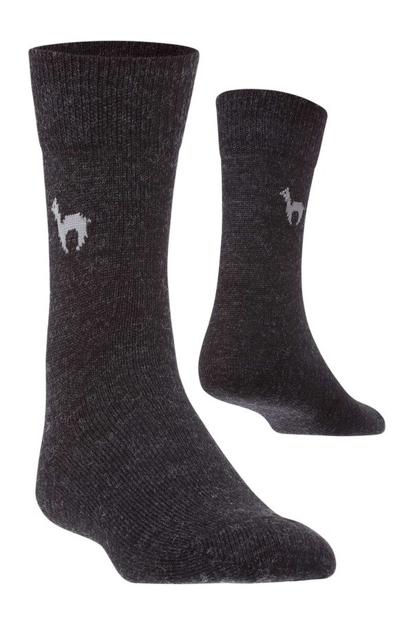 Alpaka Socken BUSINESS aus 52% Alpaka & 18% Wolle Gr.36-38 Anthrazit