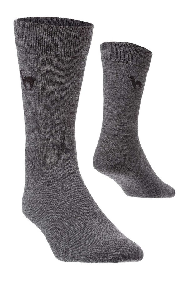 Alpaka Socken BUSINESS aus 52% Alpaka & 18% Wolle Gr.39-41 Grau
